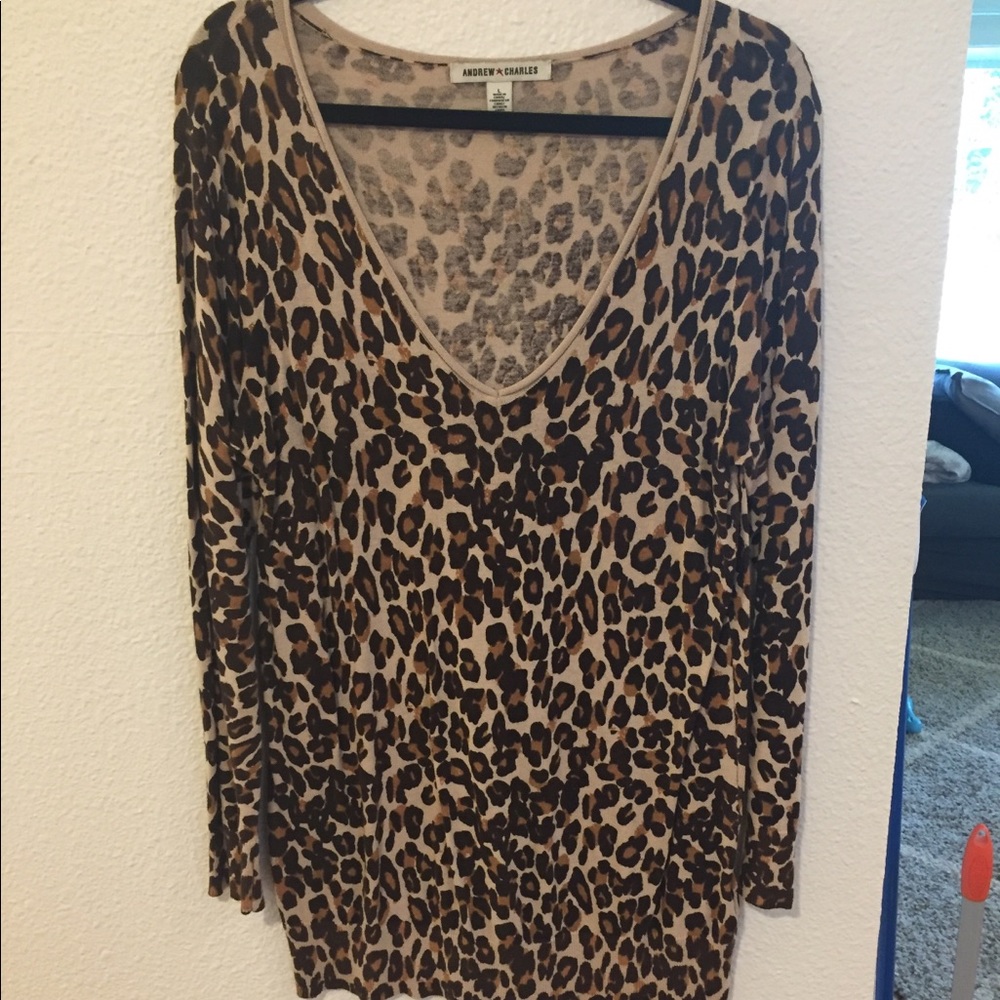 Leopard Print Nordstrom V Neck Sweater